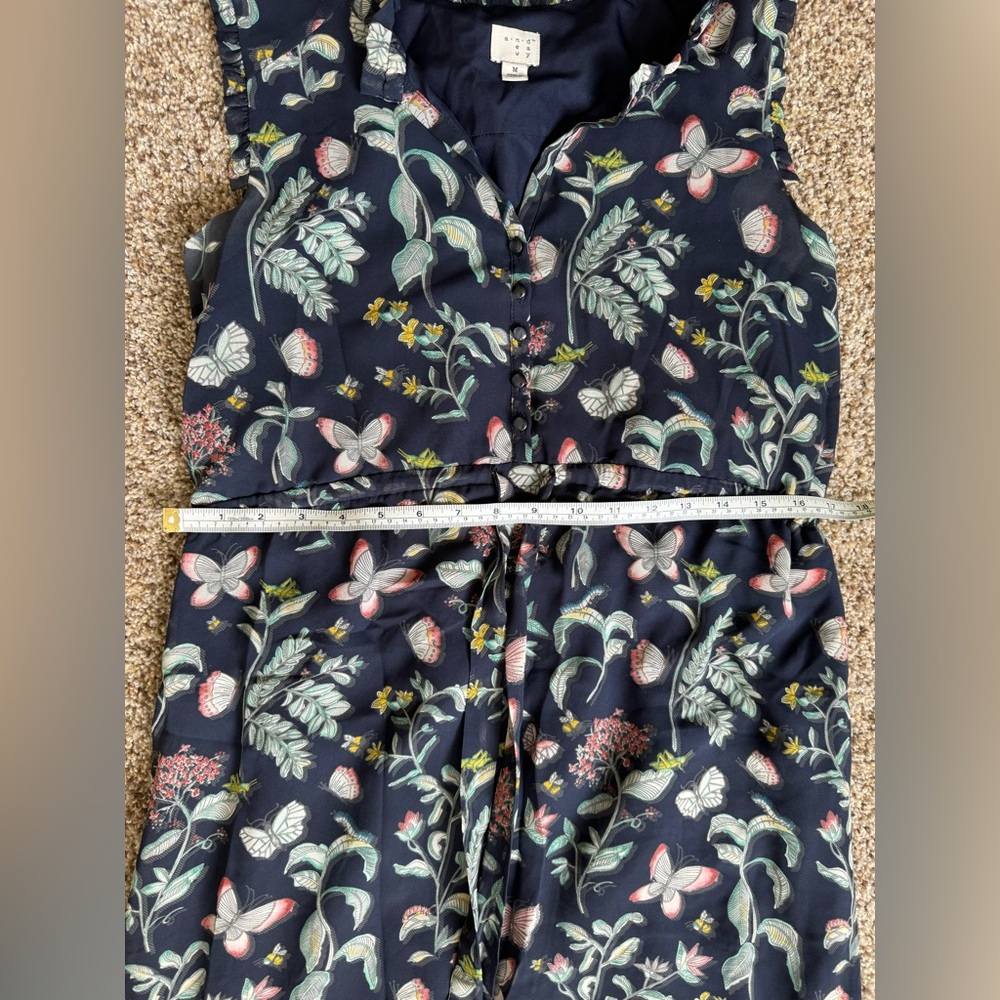 Blue Flower Bird Summer Dress - Size Medium - Picture 4 of 6